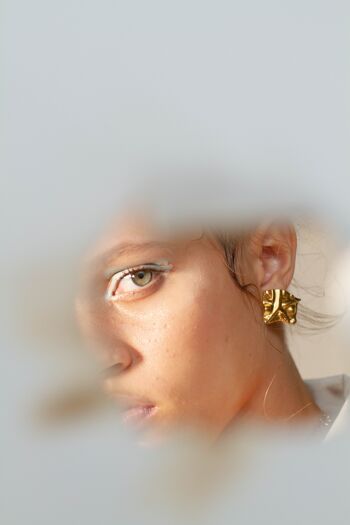 LES FROISSÉES - Boucles d'oreilles texturées en vermeil - Polie miroir 5