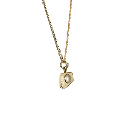 CADENAS SUCRE - Vermeil and white Chalcedony necklace