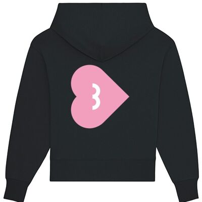 Oversized hoodie JEANNE - BIG HEART - Black