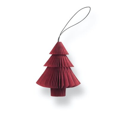 SUSTAIN folded ornament, tree red