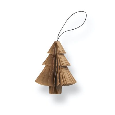 SUSTAIN folded ornament, tree caramel