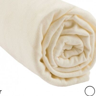 Drap housse Coton Bio pour lit 140x190 / 140x200 cm - Écru