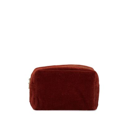 corduroy small pouch, rust
