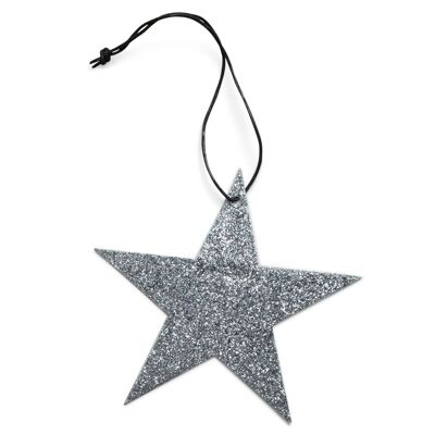 5-point glitter star, grey