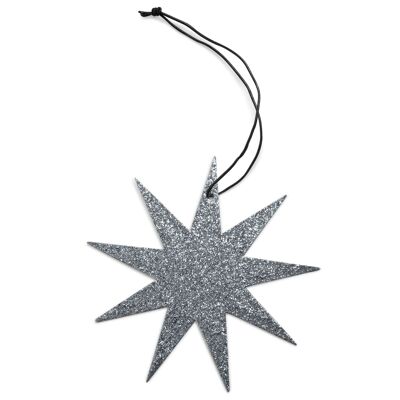 9-point glitter star, grey