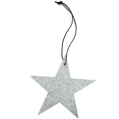 5-point glitter star, silver