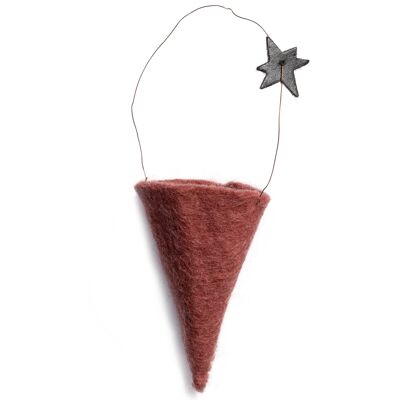 felt cone, terracotta