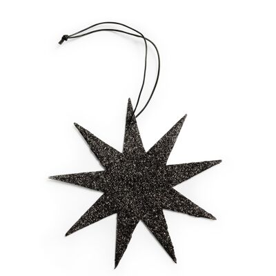 9-point glitter star, black