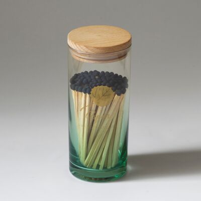 "OMBRÉ" Long Scented Matches in Green Glass
