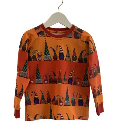 Orange Stripe with Gnomes Classic Long Sleeve T-Shirt