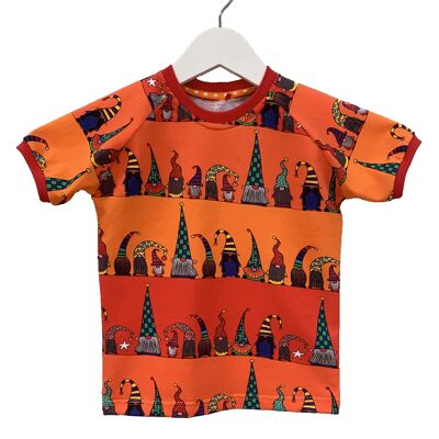 Orange Stripe with Gnomes Classic Short Sleeve T-Shirt