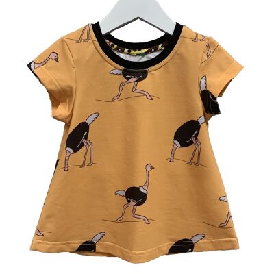 Yellow Ostrich Scoop Neck T-Shirt