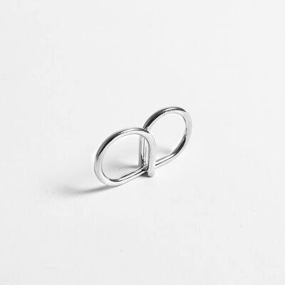 L’ATTACHANTE - BAGUE DOUBLE RÉVERSIBLE - argent