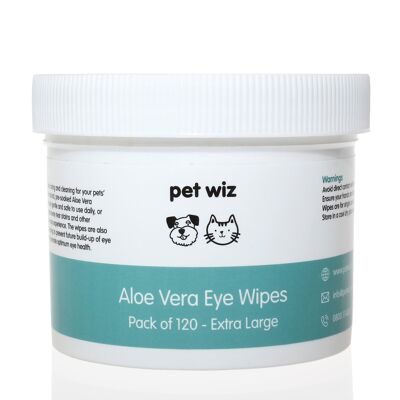 Lingettes oculaires à l'aloe vera pour nettoyer les chiens - Très grandes - Paquet de 120