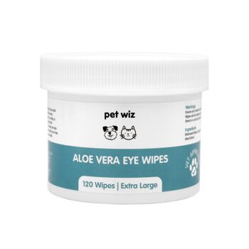Lingettes oculaires à l'Aloe Vera pour nettoyer les chiens et les chats - Paquet de 120 - XL 1