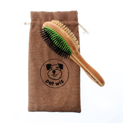 Double Sided Pin & Bristle Bamboo Brush