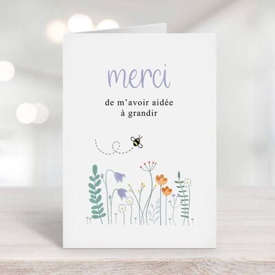 Francés gracias por ayudarme a crecer tarjeta