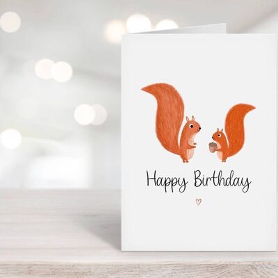 Carte d'anniversaire d'écureuils