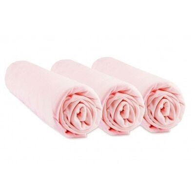 Lot de 3 Draps housse Bambou - 70x140 cm - Rose