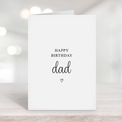 Happy Birthday Dad Card Black Heart