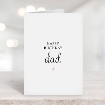 Happy Birthday Dad Card Red Heart