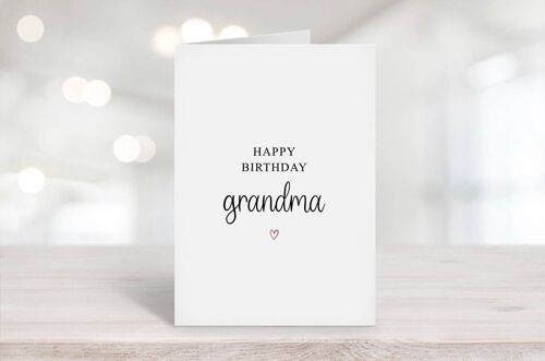 Happy Birthday Grandma Card Red Heart