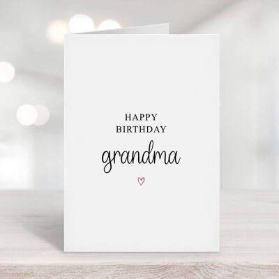 Happy Birthday Grandma Card Red Heart