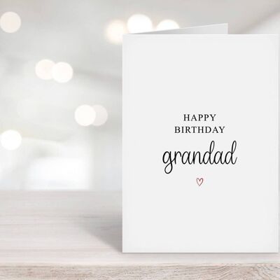 Happy Birthday Grandad Card Red Heart