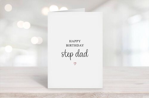 Step Dad Happy Birthday Card Red Heart