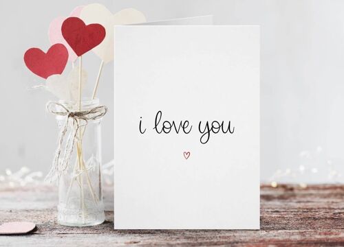 I Love You Card Black Heart