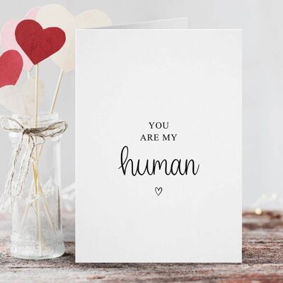 You Are My Human Card Red Heart