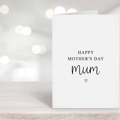 Happy Mothers Day Mum Card Red Heart