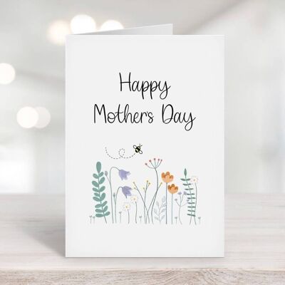 Carte florale de bonne fête des mères