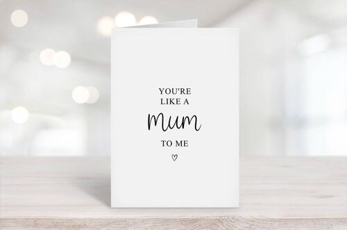 You're Like A Mum To Me Card Black Heart