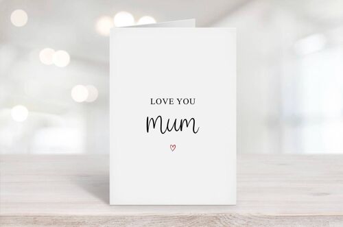 Love You Mum Card Red Heart