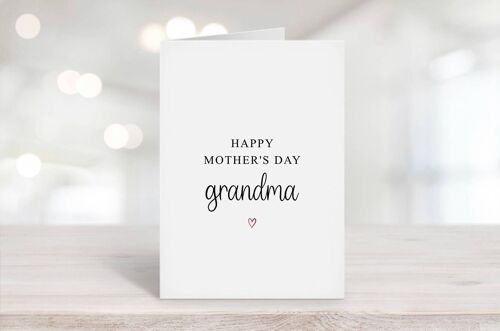 Happy Mothers Day Grandma Card Red Heart