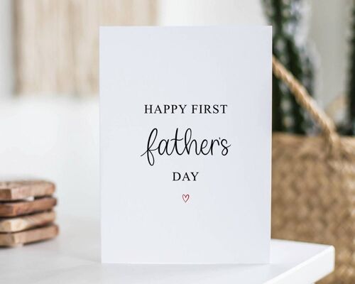 Happy First Father's Day Card Red Heart
