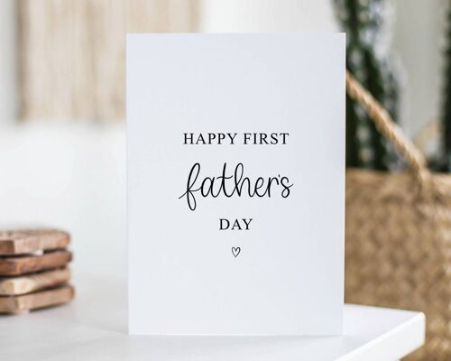 Happy First Father's Day Card Black Heart