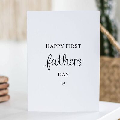 Happy First Father's Day Card Black Heart
