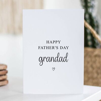 Happy Father's Day Grandad Card Black Heart