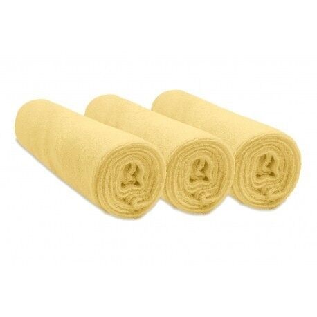 Set 3 coprimaterassi in spugna di cotone 50x70 / 55x75 / 50x80 - Giallo Paglierino