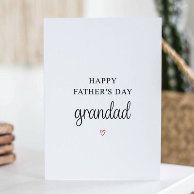Happy Father's Day Grandad Card Red Heart
