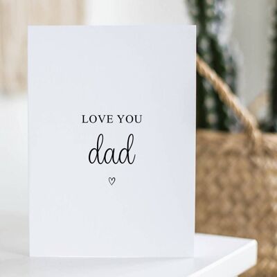 Love You Dad Card Black Heart
