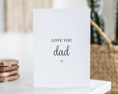 Love You Dad Card Red Heart