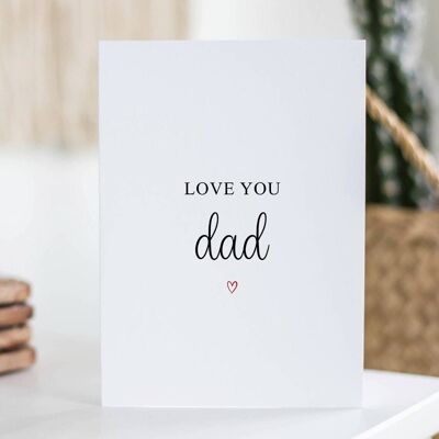 Love You Dad Card Red Heart