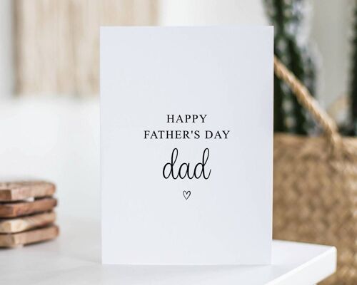Happy Father's Day Dad Card Black Heart