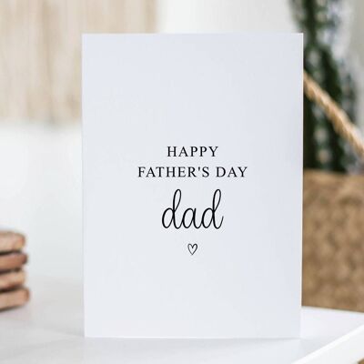Happy Father's Day Dad Card Black Heart