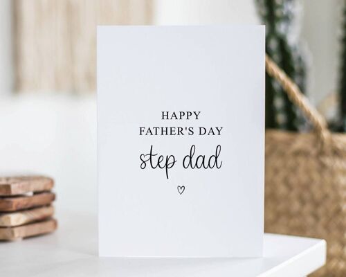 Step Dad Father's Day Card Black Heart