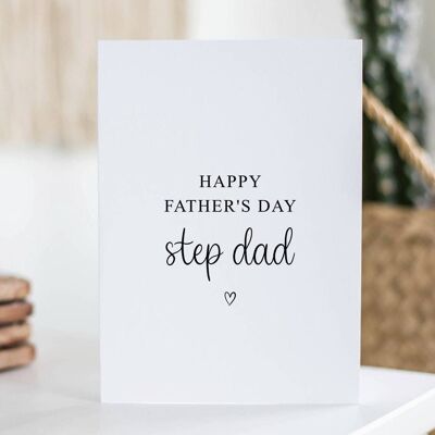 Step Dad Father's Day Card Black Heart