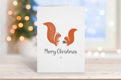 Squirrel Merry Christmas Card